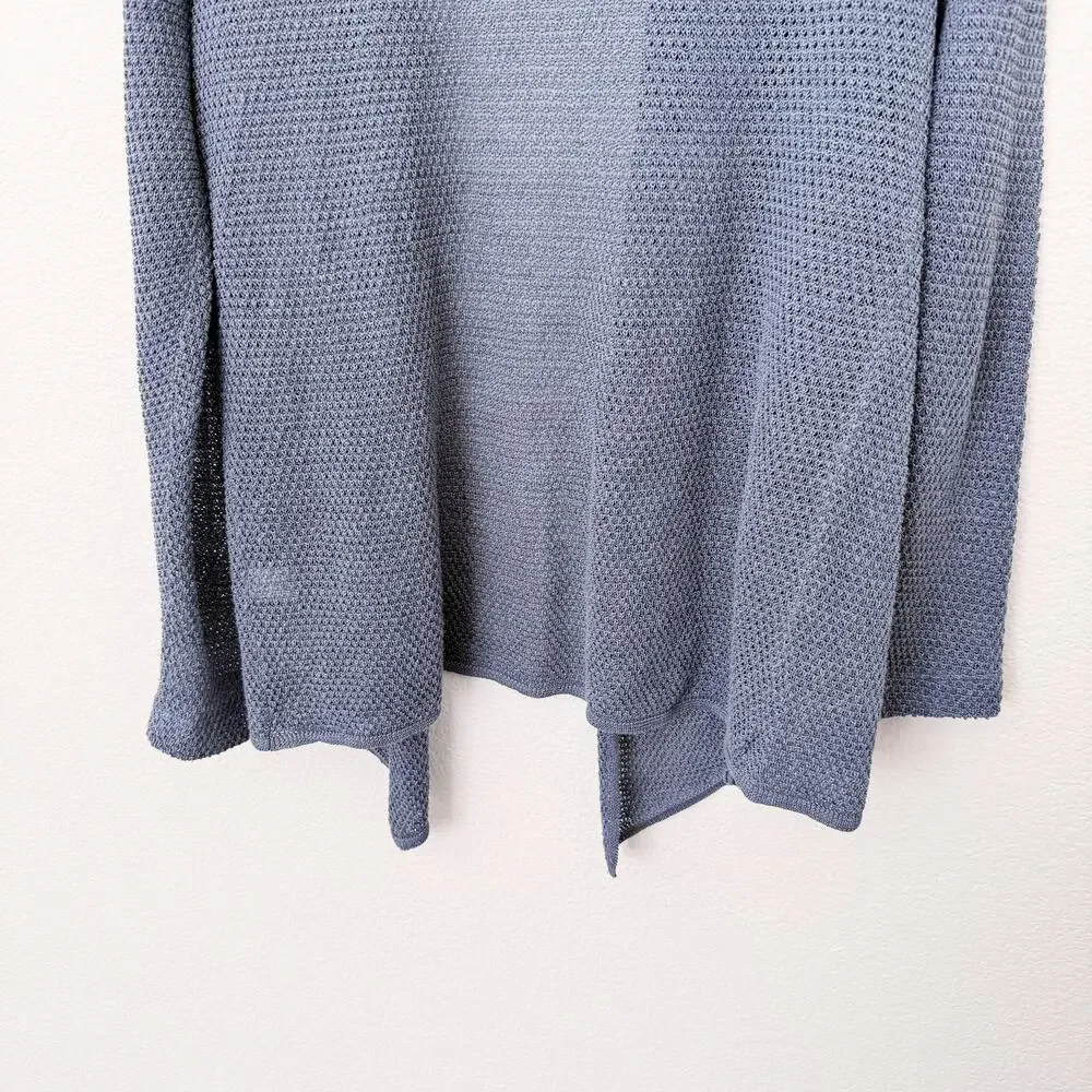 [J. Jill] Pure Jill Blue Gray Linen Blend Open Front Cardigan Sweater Sz Medium